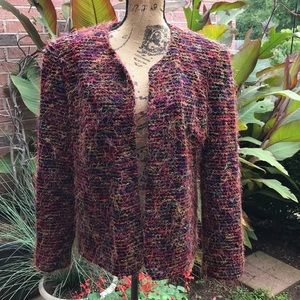 Russell Kemp Fuzzy Shaggy Colorful Blazer Vintage Size 10